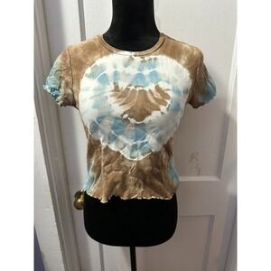 Stradivarius Tie Dye Short Sleeve Crop Top in M